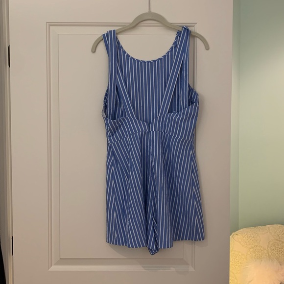 Blue and White Striped Romper - Picture 2 of 2
